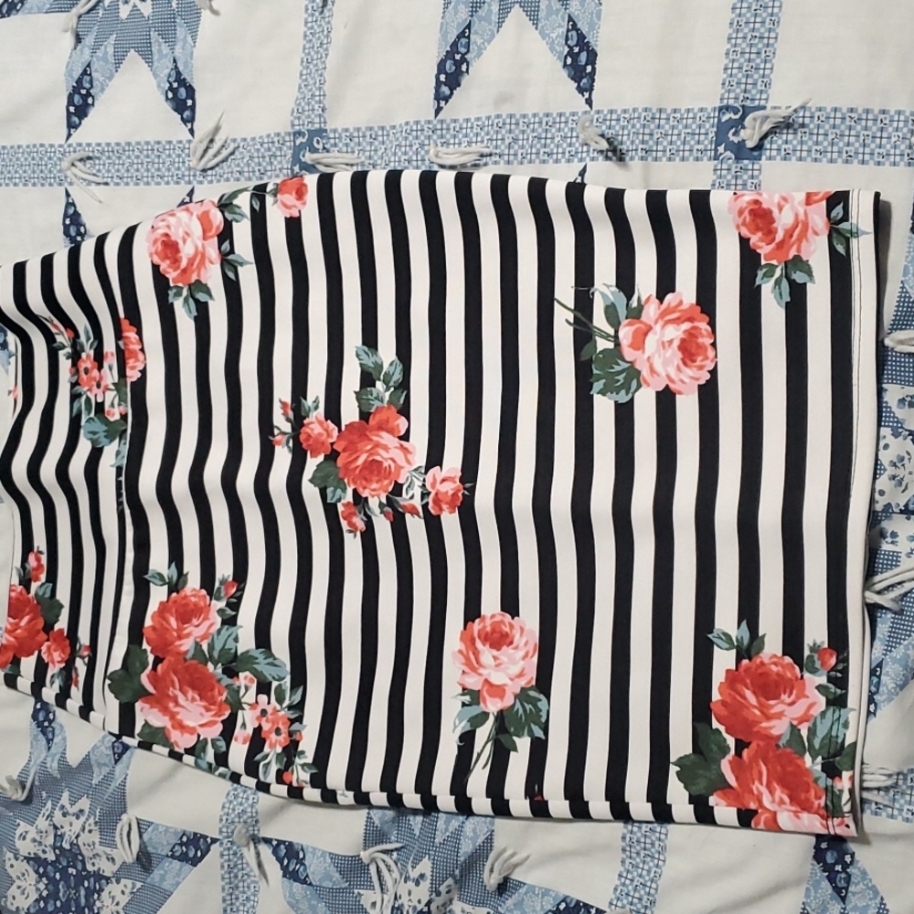 Striped floral pencil skirt size medium
